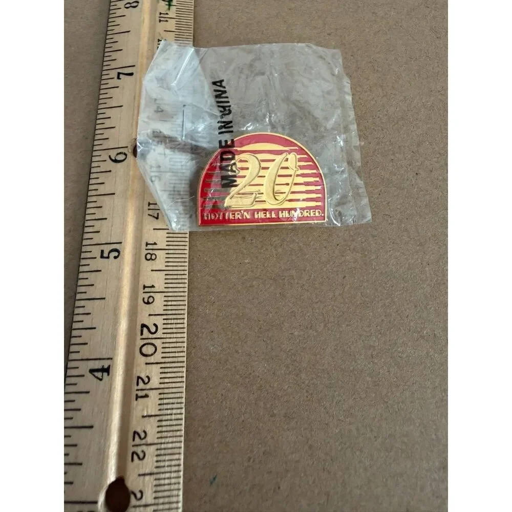 Hotter N Hell Hundred 29th Anniversary Pin Red and gold
